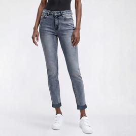 Womens Bleu Denim Roll Cuff Skinny Ankle Jeans
