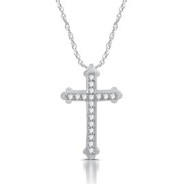 Nova Star(R) Sterling 1/4ctw. Lab Diamond Cross Pendant
