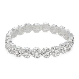 You''re Invited Crystal Diameter Flower Motif Stretch Bracelet