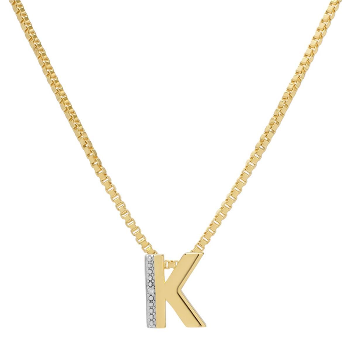 Gianni Argento 14kt. Gold Plated Diamond Accent K Pendant