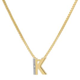 Gianni Argento 14kt. Gold Plated Diamond Accent K Pendant