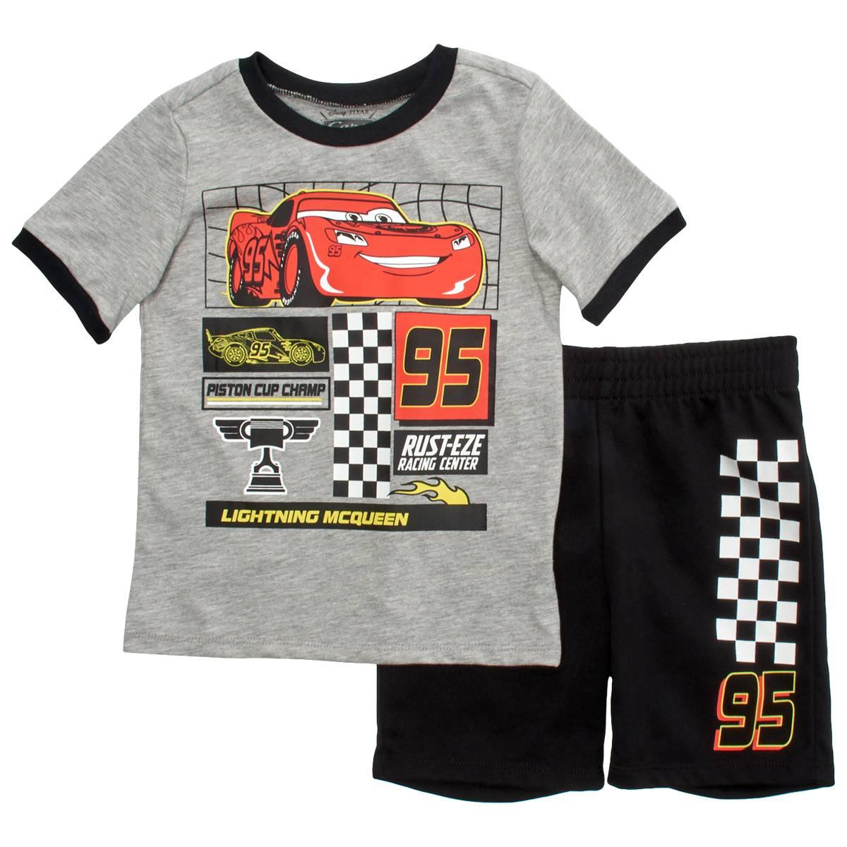 Boys (4-7) Disney Cars 2pc. Tee & Knit Shorts Set - Heather Grey