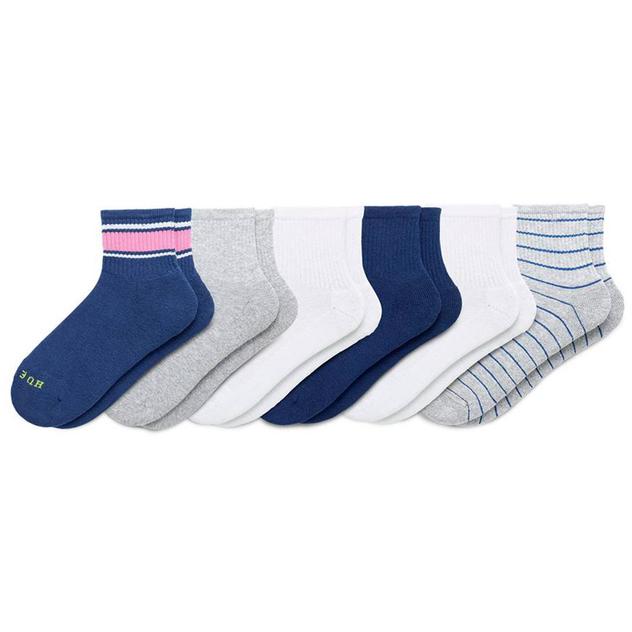 Womens HUE® 6pk. Stripe Sport Mini Crew Socks