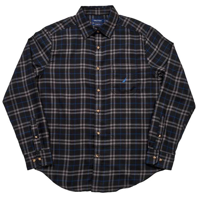 Mens Nautica Nautica Long Sleeve Button Down Shirt - True Black