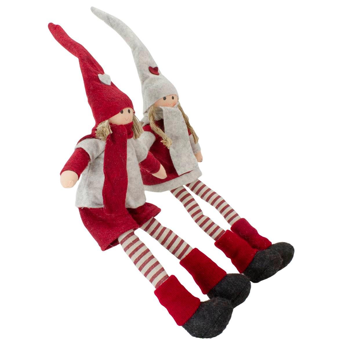 Northlight Seasonal Plush Boy & Girl Christmas Décor - Set of 2