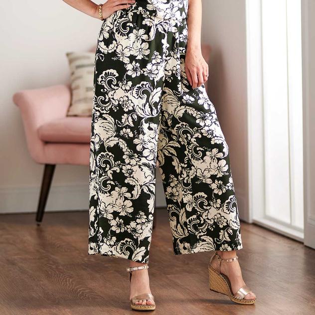 Womens Architect® Tonal Floral Tropical Wide Leg Pants