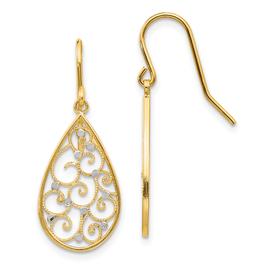 Gold Classics(tm) Rhodium Polished Teardrop Earrings
