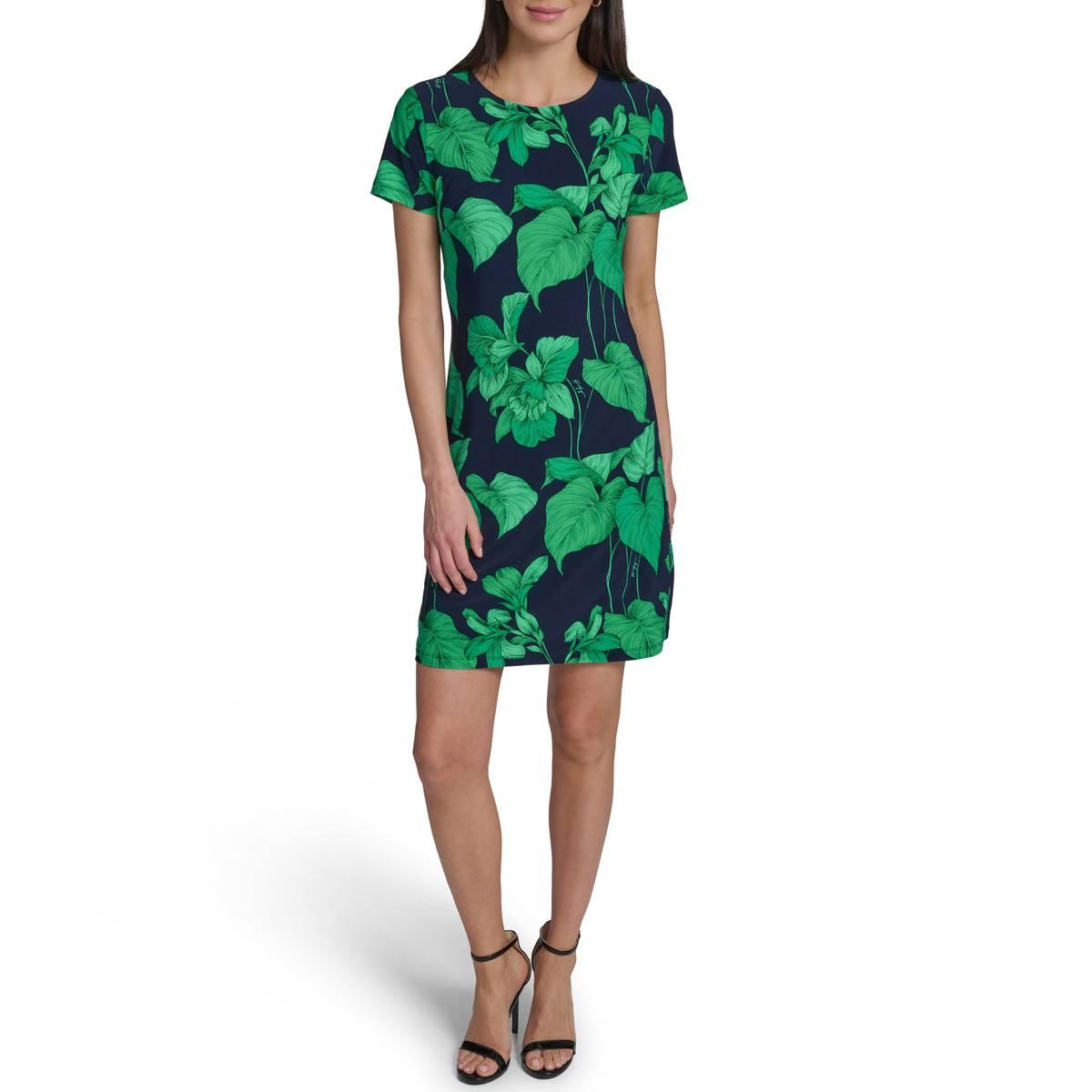 Womens Tommy Hilfiger Short Sleeve Print ITY Dress
