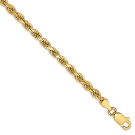 Mens Gold Classics(tm) 3.5mm. 14k Diamond Cut Rope Chain Bracelet