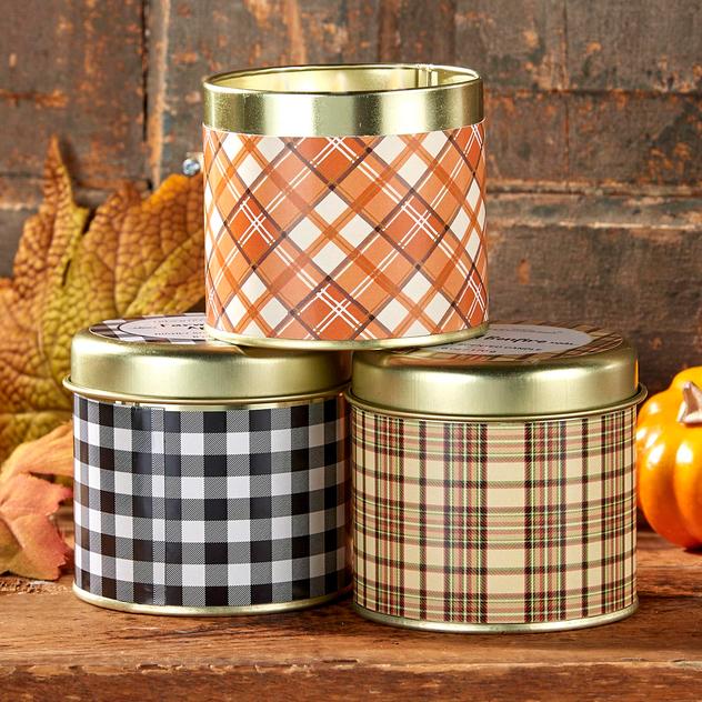 3-Pack Fall Candle Tin Gift Set