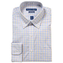 Mens Preswick & Moore Comfort Stretch Dress Shirt - Yellow/Blue