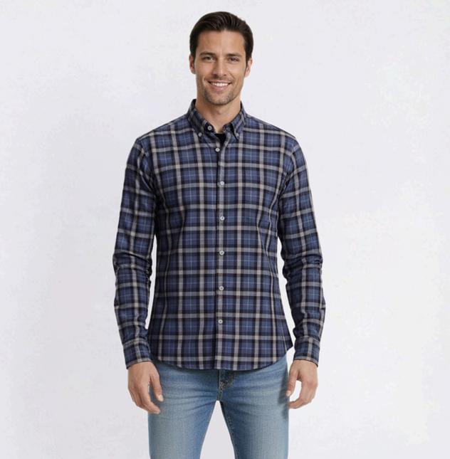 Mens Architect® Slim Fit Button Down Poplin Shirt - Dress Blue