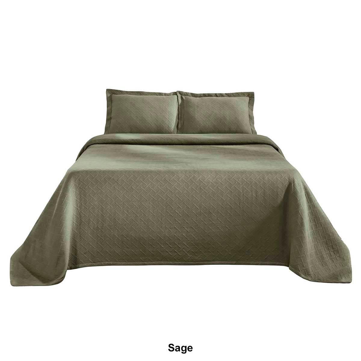 Superior Jacquard Matelassé Cotton Basketweave 3pc. Bedspread Set