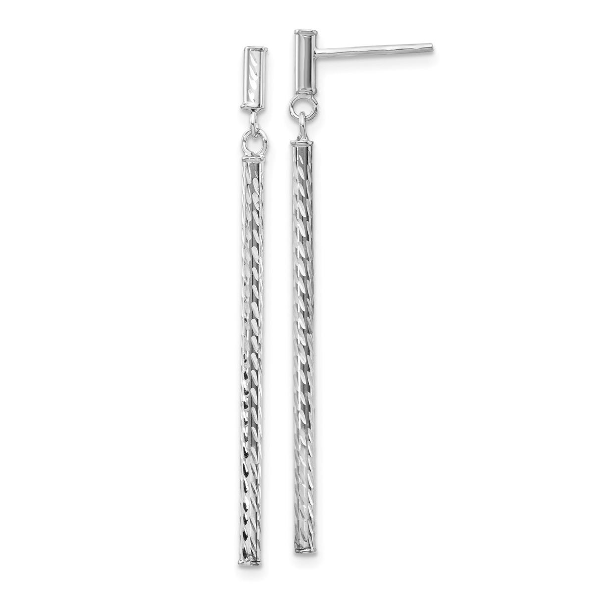 Gold Classics(tm) 14kt. White Gold Dangle Bar Stud Earrings