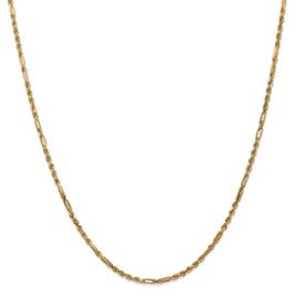 Unisex Gold Classics(tm) 2.5mm. 14k Diamond Cut Milano Rope Necklace