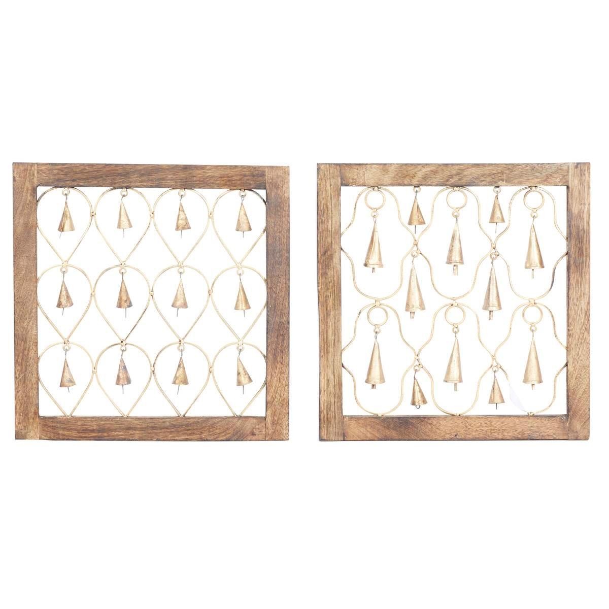 9th & Pike(R) Gold Hanging Bells Wall Decor - Set of 2