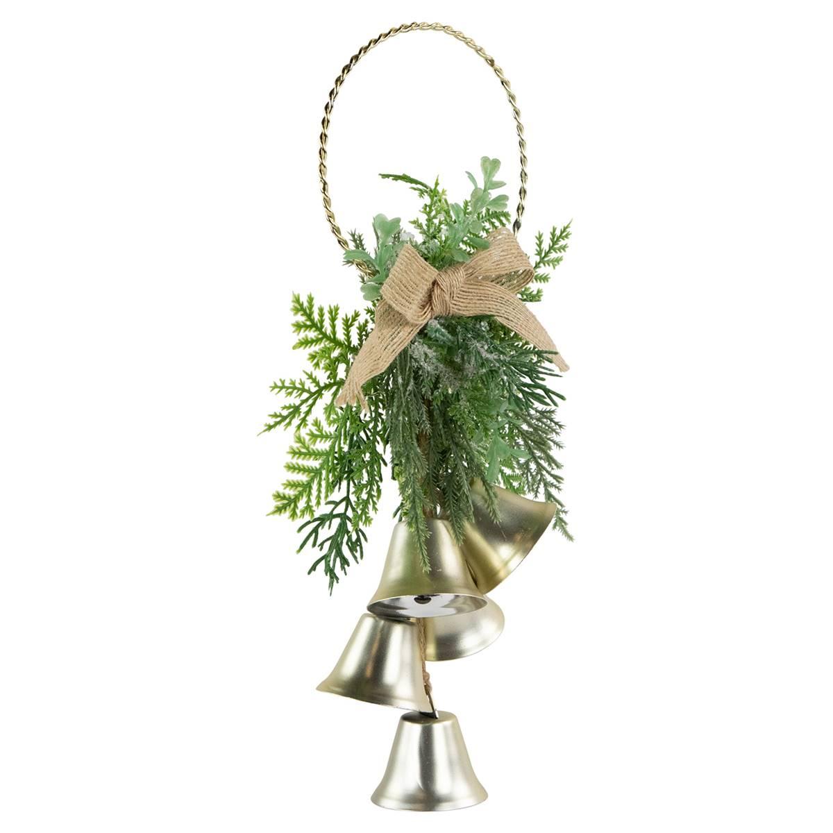 Northlight Seasonal Gold Bells Christmas Door Hanger w/ Bow