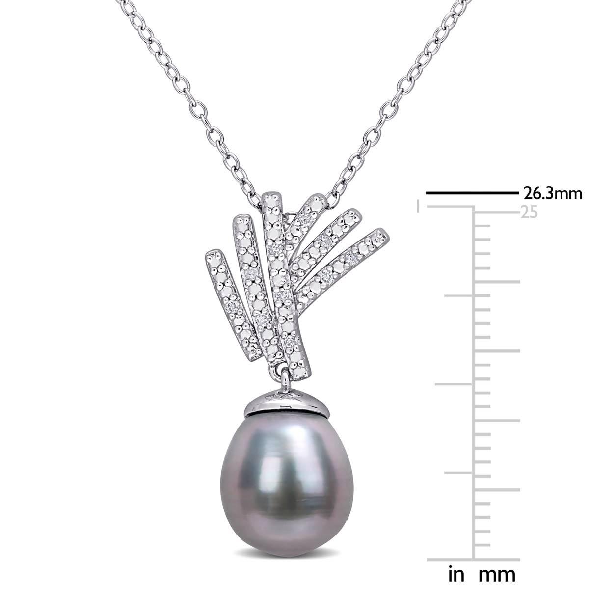 Gemstone Classics™ Tahitian Pearl & Diamond Drop Pendant