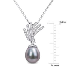 Gemstone Classics™ Tahitian Pearl & Diamond Drop Pendant