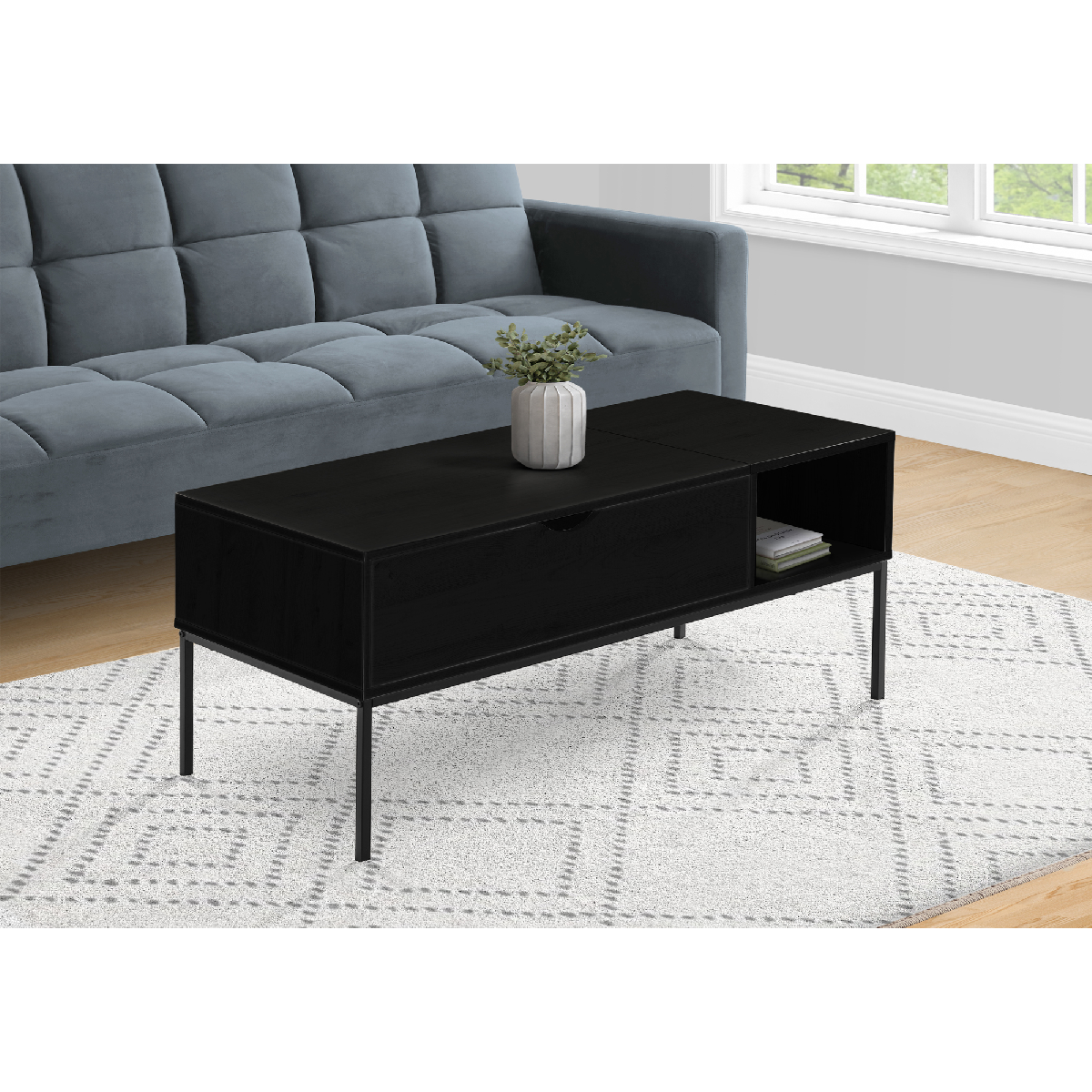 Monarch Specialties Contemporary 42in. Rectangular Coffee Table