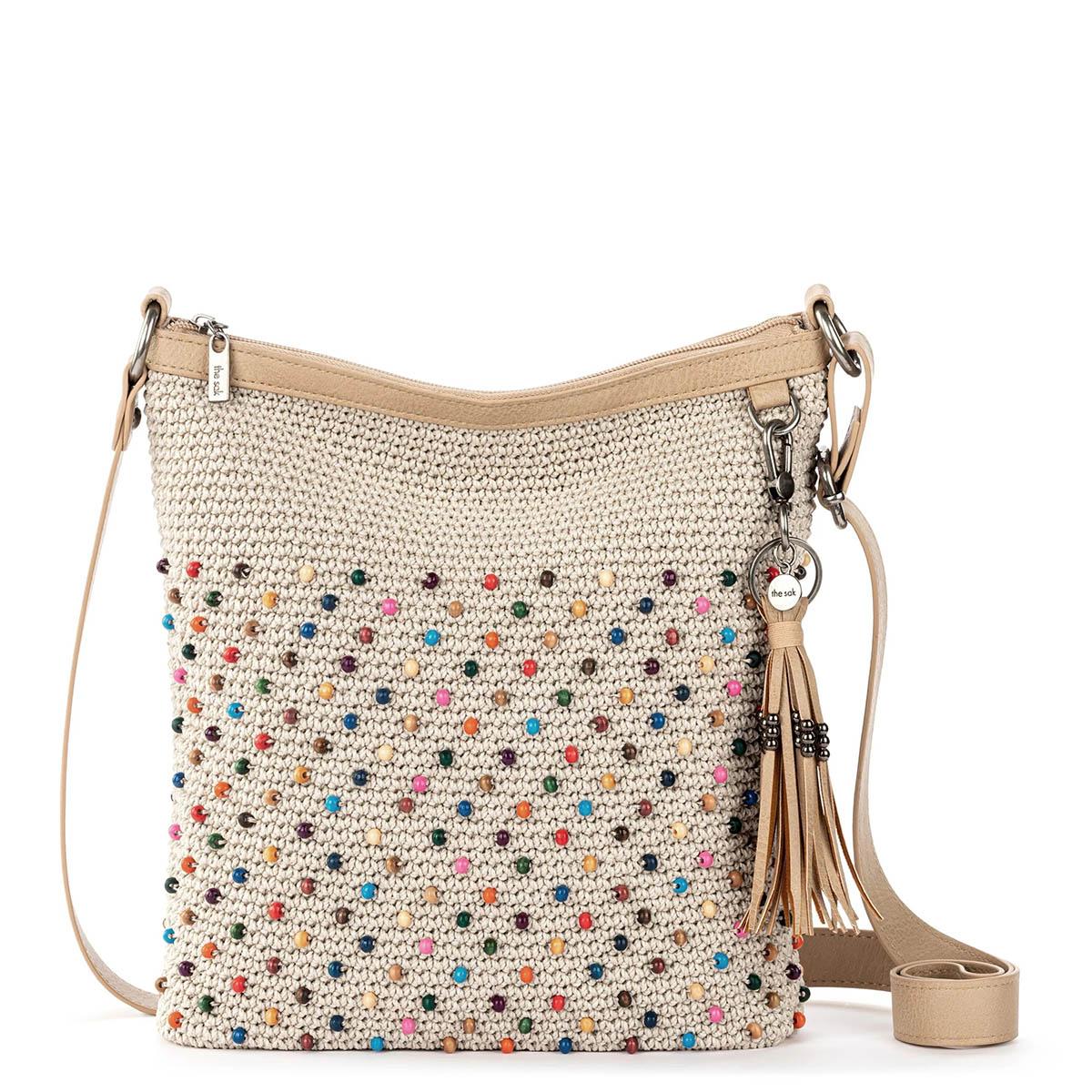 The Sak Lucia Crochet Crossbody - Ecru Multi Beads