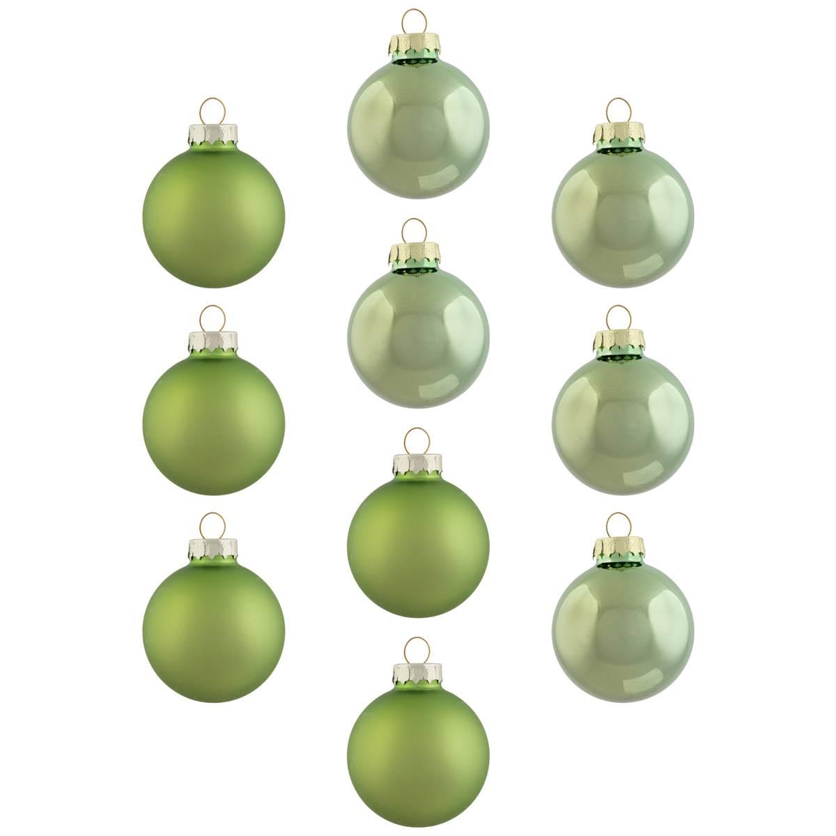 Northlight Seasonal 10ct. Grass Green Glass Christmas Ornaments