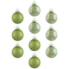 Northlight Seasonal 10ct. Grass Green Glass Christmas Ornaments