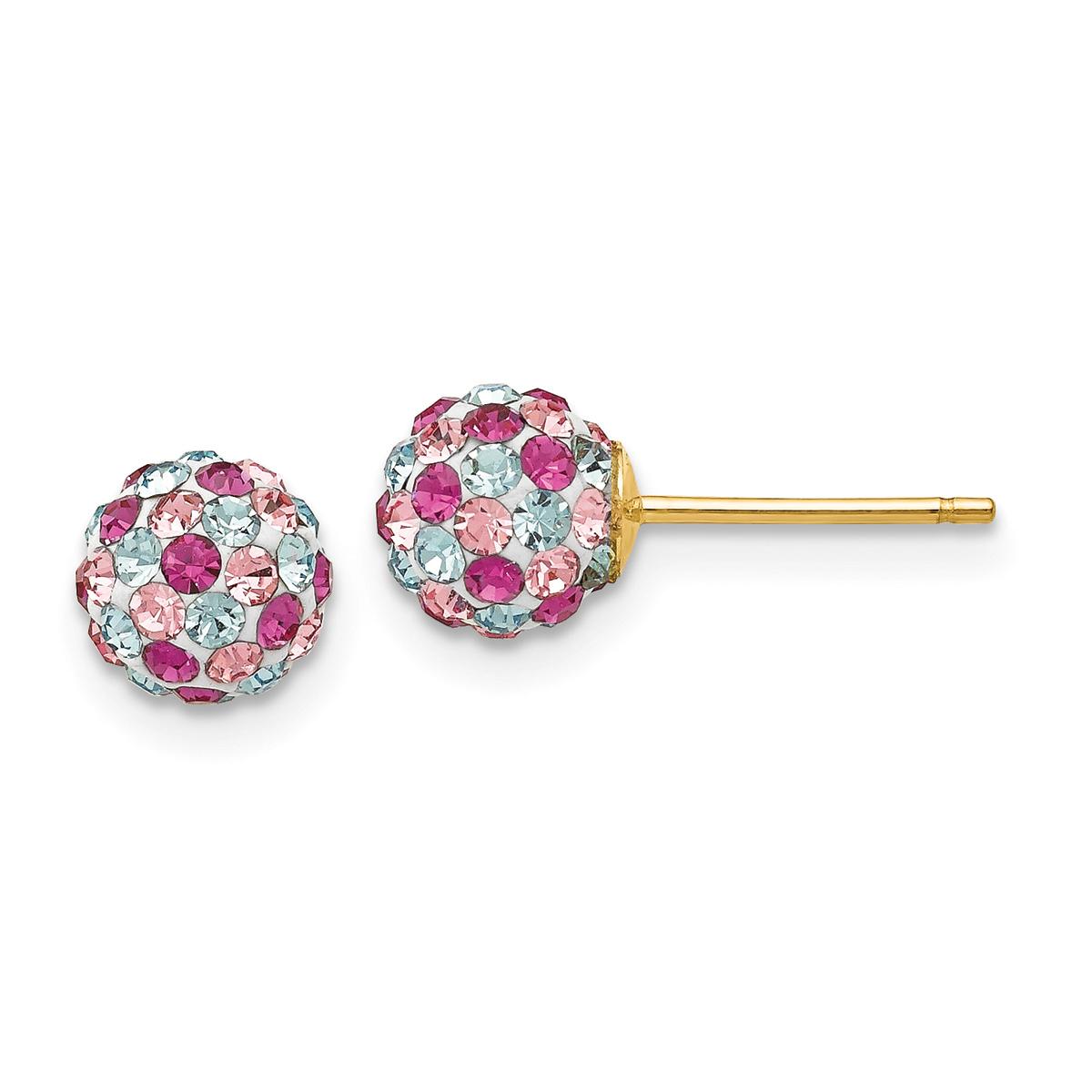 Gold Classics(tm) Multi 6mm Crystal Stud Earrings