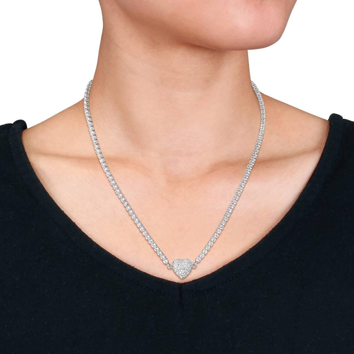 Sophia B 17 1/2ctw. Created White Sapphire Collar Necklace