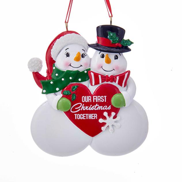 Kurt S. Adler Our First Christmas Together Snow Couple Ornament