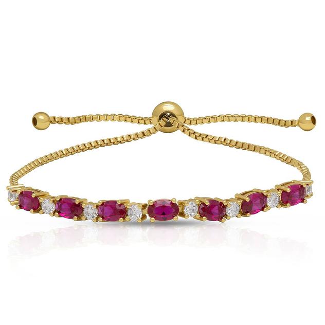 Gemstone by Gianni Argento Lab Grown Ruby Oval & Round Bracelet