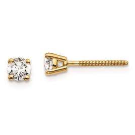 Pure Fire 14kt. Gold 1/3ctw. 4-Prong Diamond Screw Earrings