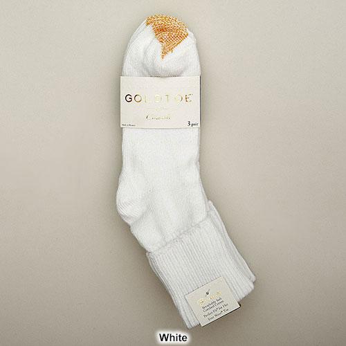 Womens Gold Toe® 3pk. Bermuda Turn Cuff Socks