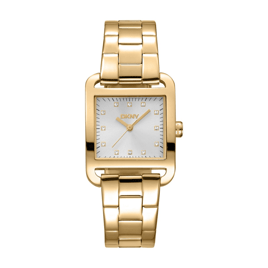Womens DKNY City Midi Silver Dial Gold-Tone Watch - DK1L004M0055