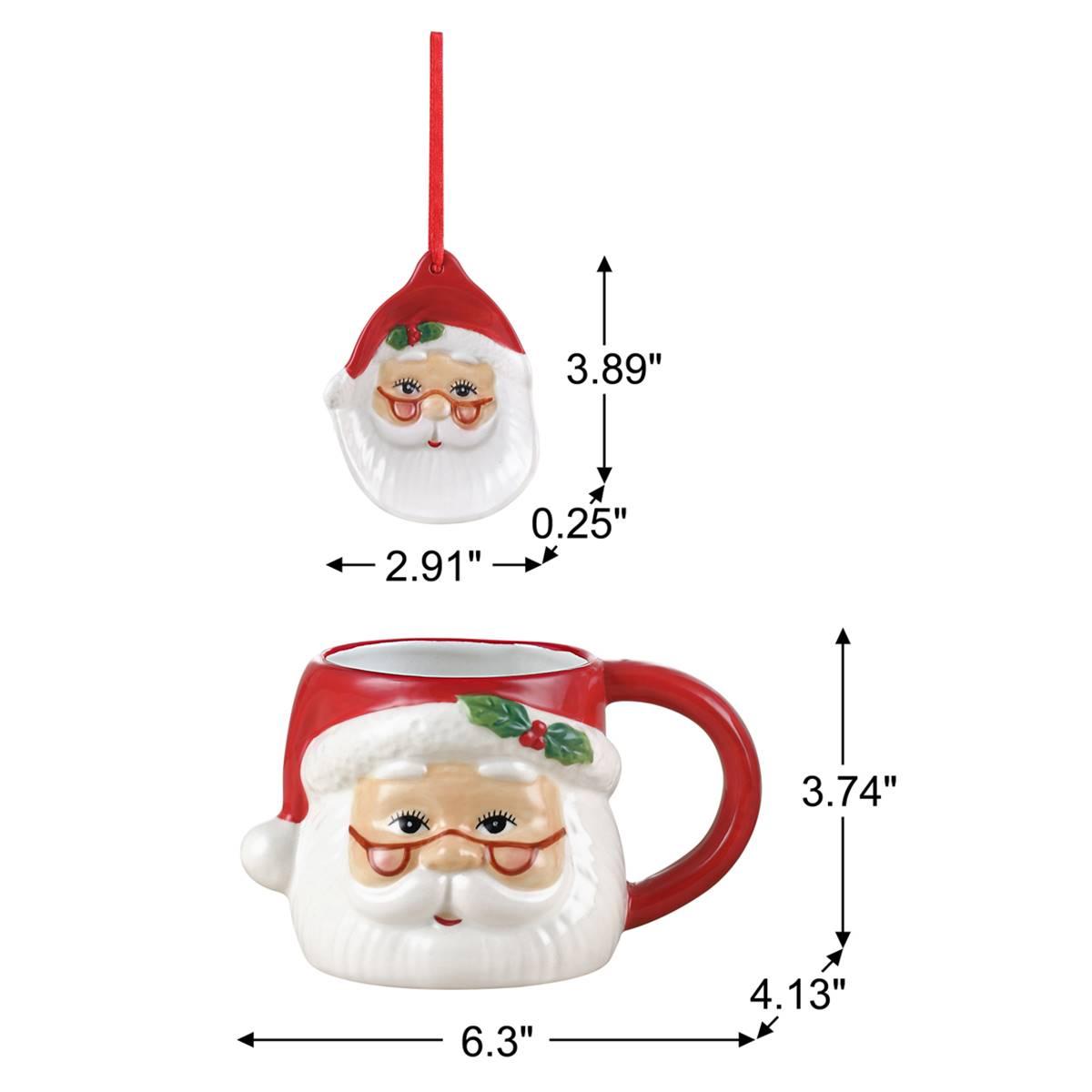 Mr. Christmas 16oz. Ceramic Santa Mug & Ornament Set