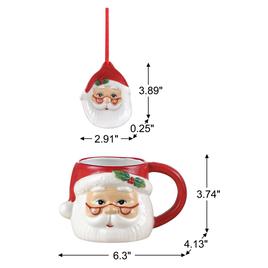 Mr. Christmas 16oz. Ceramic Santa Mug & Ornament Set