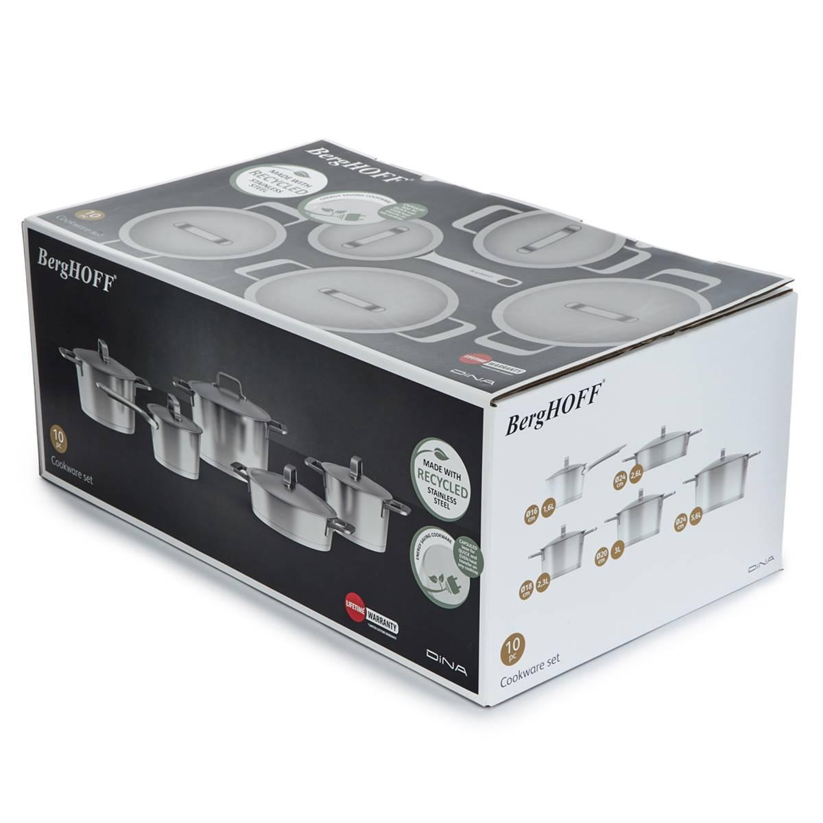 BergHOFF Meta 10pc. Recycled 18/10 Stainless Steel Cookware Set