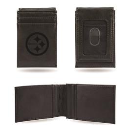 Mens NFL Pittsburgh Steelers Faux Leather Front Pocket Wallet
