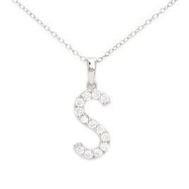 Gianni Argento Silver Initial Pendant Necklace - S