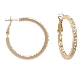Freedom Nickel-Free Gold-Tone In & Out Crystal Hoop Earrings