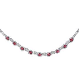 Gianni Argento Ruby CZ Oval Necklace