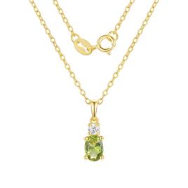 August Birthstone Simulated Peridot & Cubic Zirconia Pendant