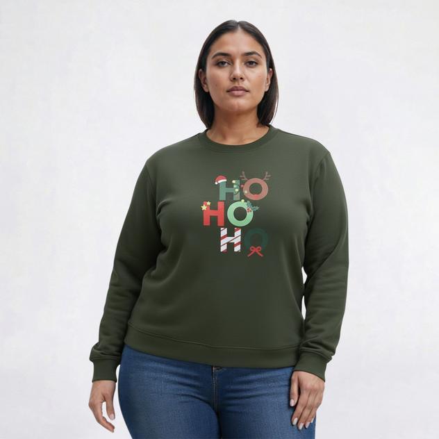 Plus Size Bare Your Soul by Sweet Soul HoHoHo Fleece Sweatshirt