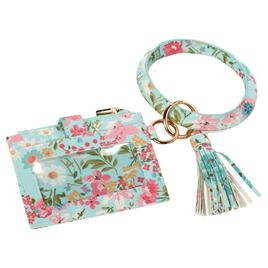 Womens DS Fashion Ring Loop Card Holder Wristlet with Tassel