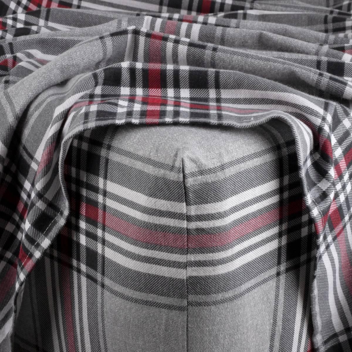 Kathy Ireland 100% Turkish Cotton Flannel Crimson Check Sheet Set