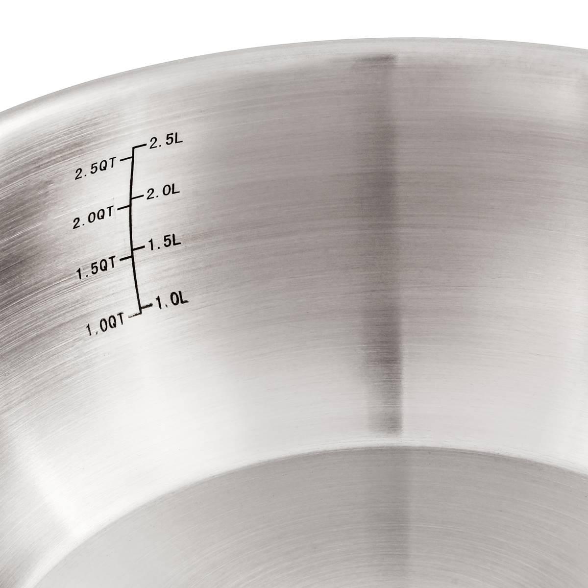 BergHOFF Belly Shape Stainless Steel 8in. Saucepan w/ Glass Lid