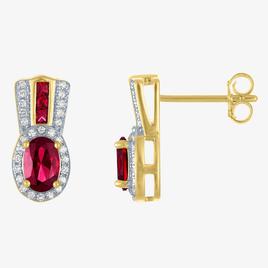 Nova Star(R) Lab Created Ruby & Lab Grown Diamond Accent Earrings
