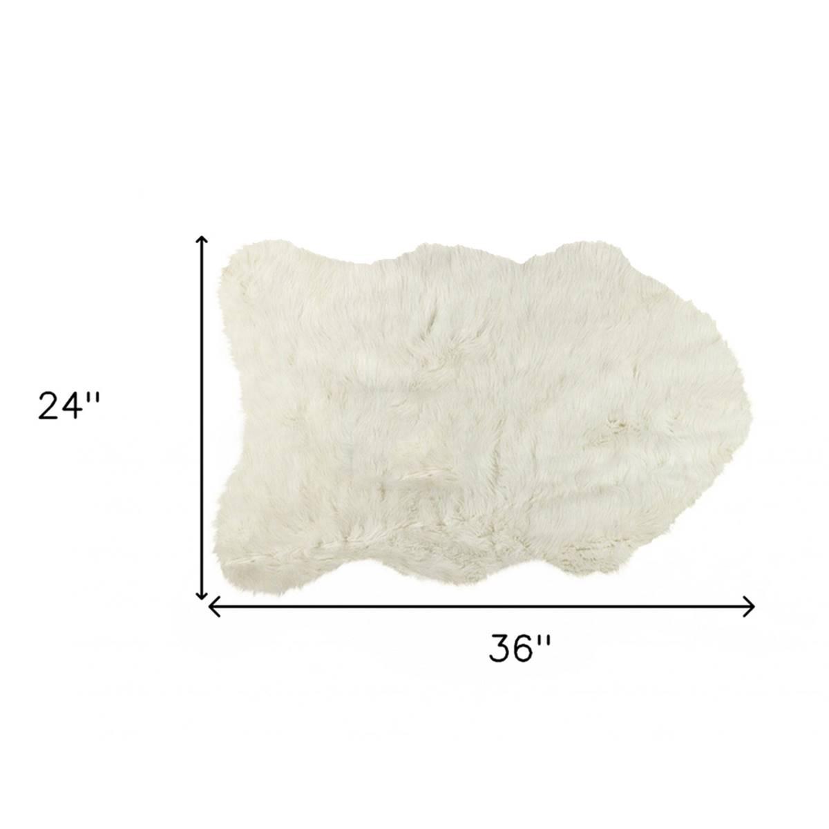 9th & Pike® Off White Faux Sheepskin Shag Accent Rug
