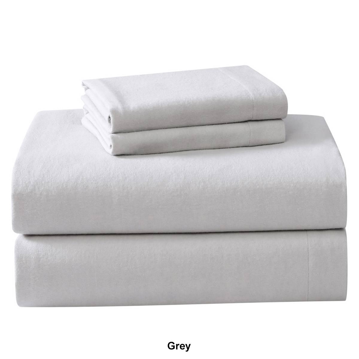 Laura Ashley Solid Cotton Flannel Sheet Set