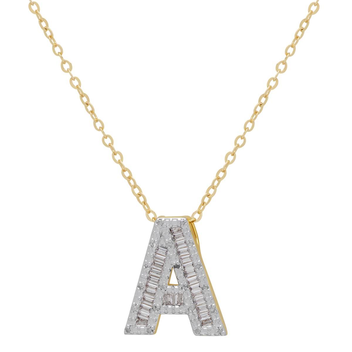 Gianni Argento 14kt. Gold 1/10ctw. Diamond Initial A Necklace